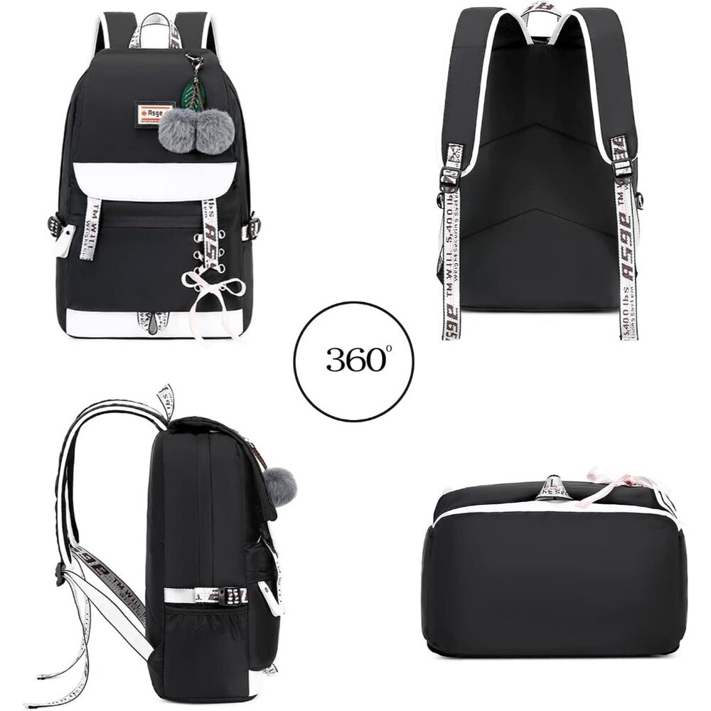 Stylish Water-Resistant Nylon Backpack for Girls, Teens & Young Women - Picture 4 of 6